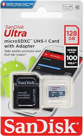 Cartão de Memória Sandisk 128GB Classe 10 SDSDQUNR 128G-GN6TA Micro SD
