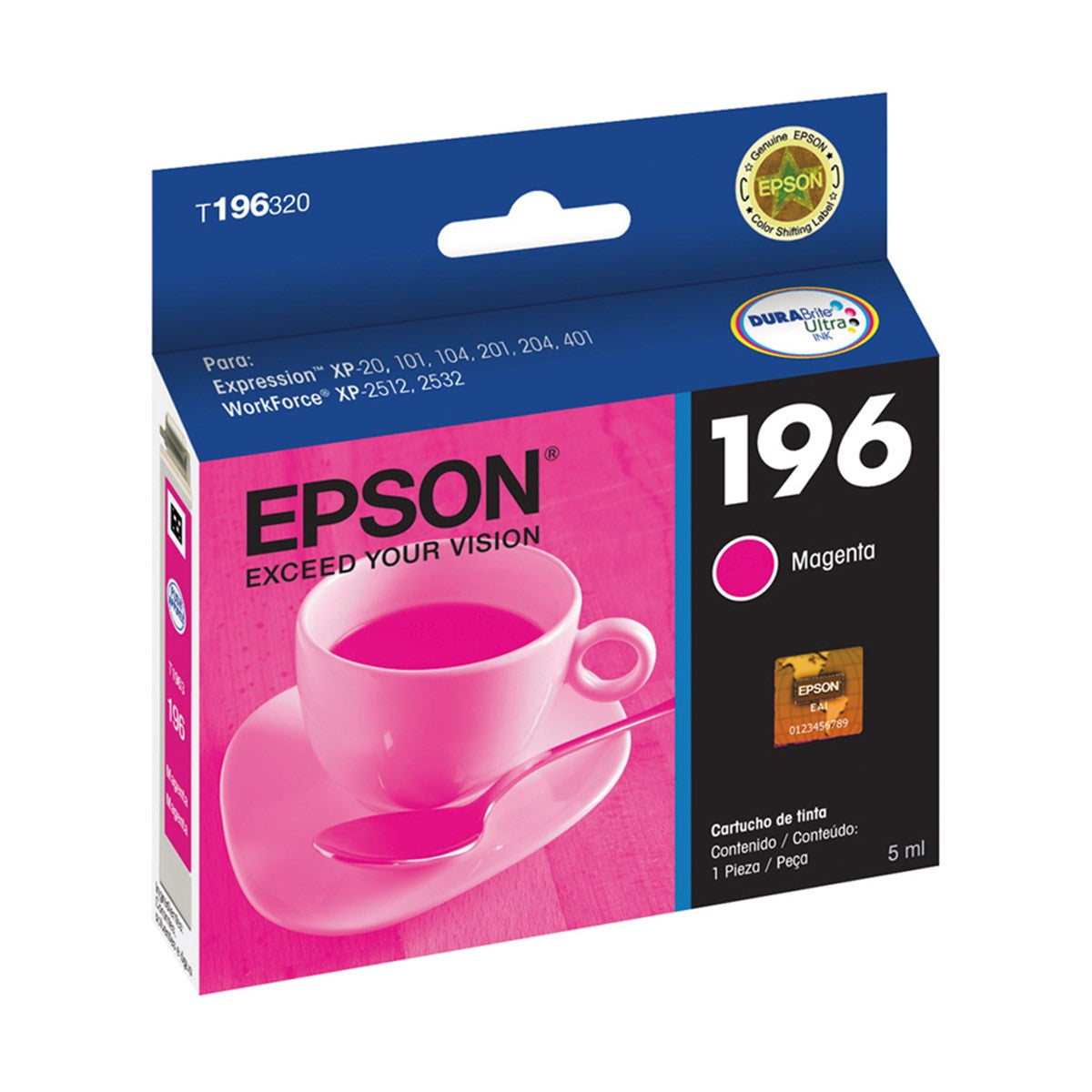 CARTUCHO DE TINTA EPSON T196320 T196 MAGENTA | XP101 XP201 XP214 XP401 XP411 WF-2532 | ORIGINAL 4ML