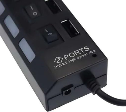 Hub Usb 7 Portas 2.0 Hd Extensor Pen Drive Mouse Teclado TV