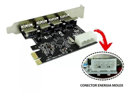 Placa Pci Express Usb 3.0 5gbps 4 Portas Dp 43