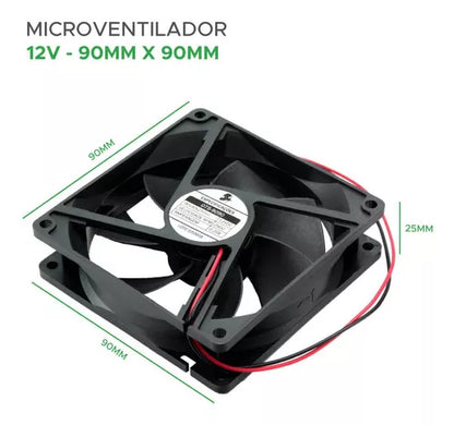 Microventilador Cooler Bebedouro 90x90x25 12v Alta Qualidade